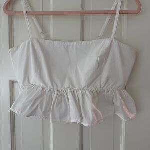 Ciao Lucia White Ruffle Camisole
